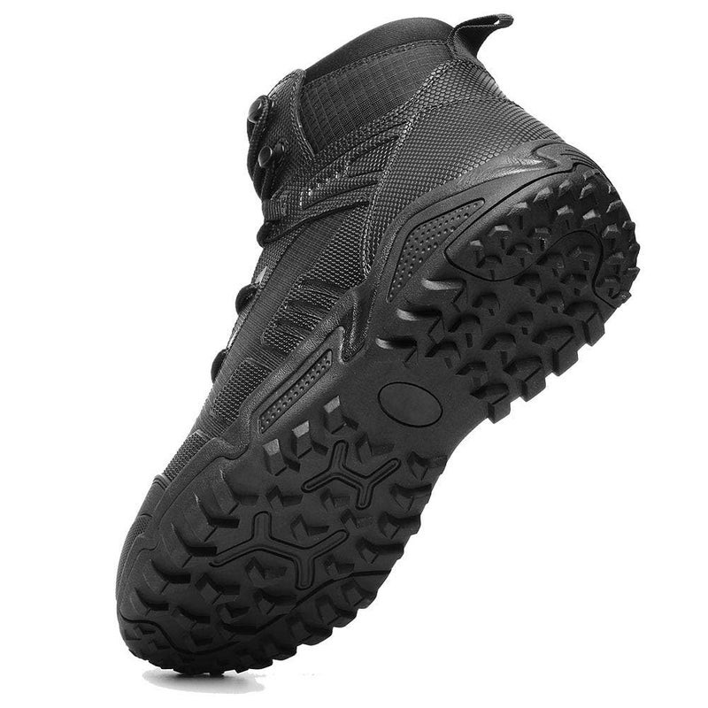 IODSON Men's Military Tactical Boots - Lightweight & Durable Work Boots for Outdoor, Combat, Jungle, Hiking & Backpacking - Anti-Slip - Black, Size 10 - Image 4